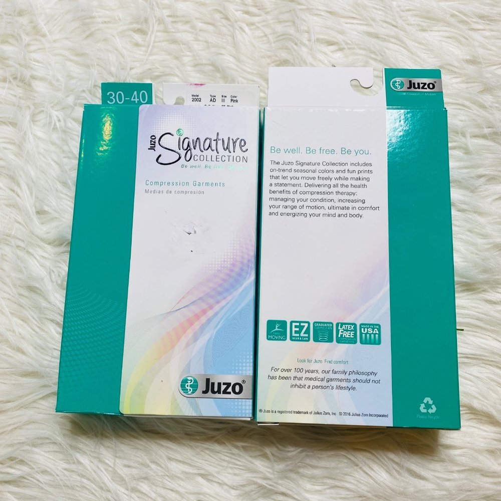 Juzo NIB Soft 2002 Knee-High 30-40 Compression Gray Closed Toe Stocking Lot of 2